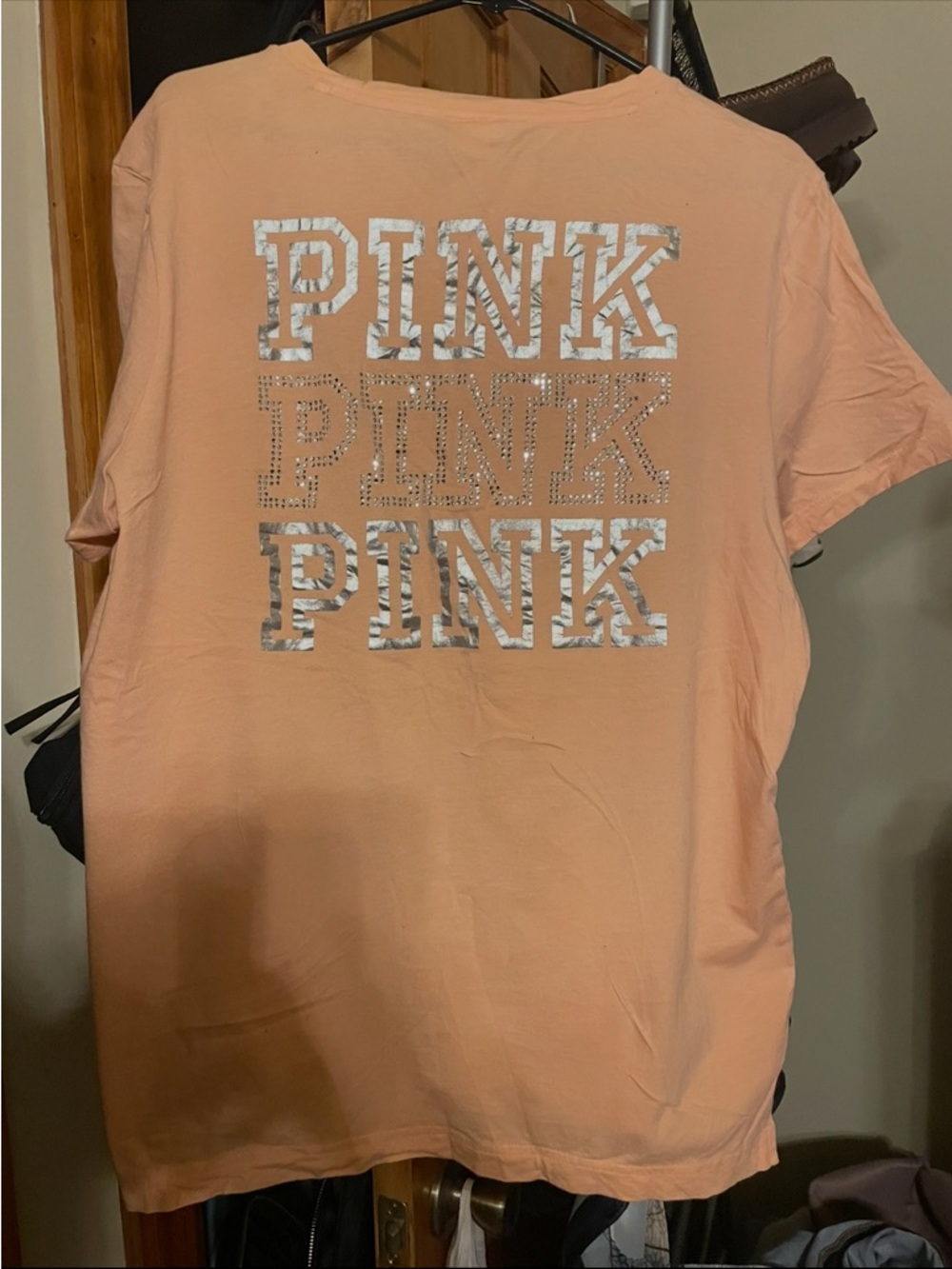 PINK Victoria's Secret Peach Crewneck Tee